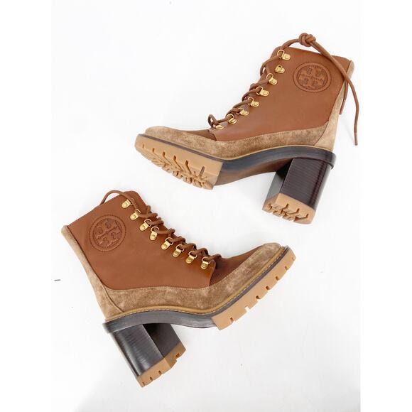 Tory Burch MILLER MIXED-MATERIALS LUG SOLE BOOT 8 - Picture 3 of 4